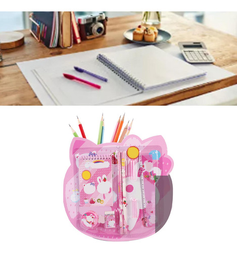 Conjunto De Cadernos Pencil Eraser Ruler, Desenho Animado