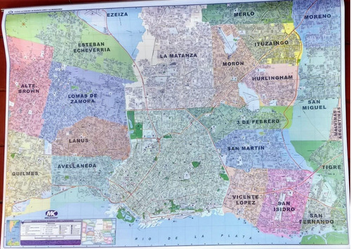 Mapa Mc-ciudad Autónoma De Buenos Aires  Alrededores 1,35x1m