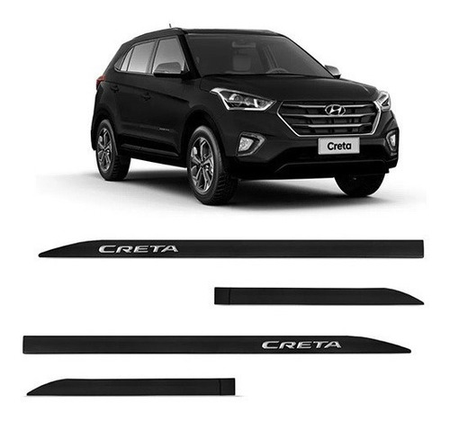 Friso Lateral Porta Hyundai Creta 2016 A 2021 Preto Onix