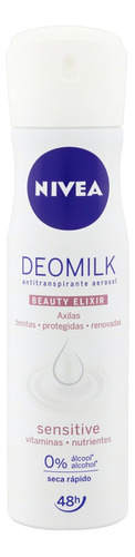 Antitranspirante Aerossol Sensitive Nivea Deomilk Beauty Elixir 150ml