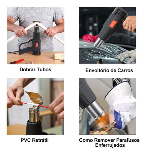 Soprador Térmico 2000w ,Possui Dois Modos de Operação,50-600ºc,Soprador Térmico Profissional Assoprador Pistola Ar Quente 127V