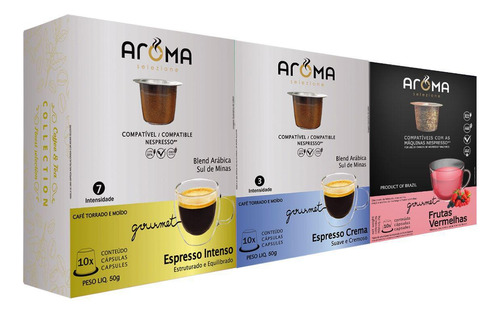 Kit 30 Cápsulas Nespresso Aroma + 3 Caixas Saborosas