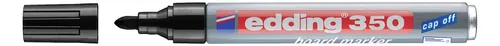 Marcador Edding Borrable Recargable 350 Negro Punta Redonda.