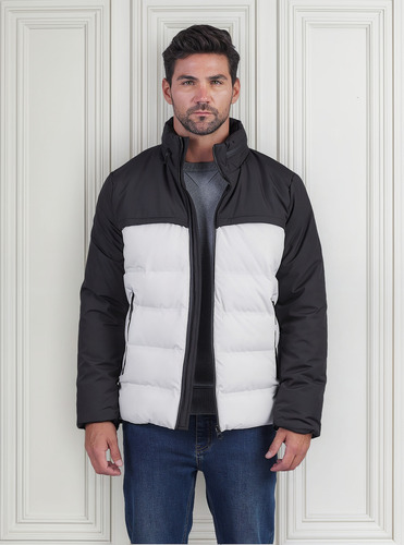 Campera Puffer Bicolor Hombre Oxford Polo Club