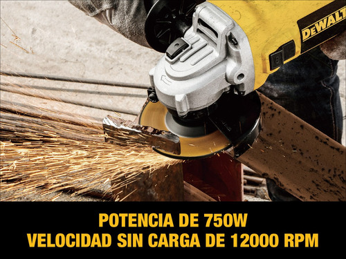 Esmeriladora angular DeWalt DWE4010 de 50 Hz/60 Hz color amarillo 700 W 120 V + accesorio
