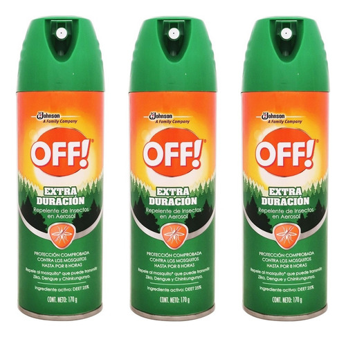 3 Pz - Off! Deep Woods Repelente De Insectos Spray 170g