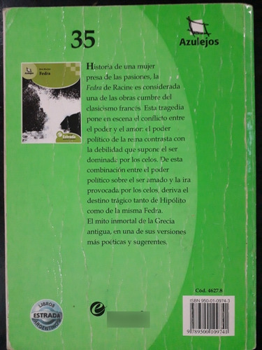 Libro: Fedra - Jean Racine (Usado)