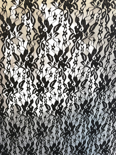 Tela Encaje Elastizado Negro Por Metro Art 1027 Negro Art 1027