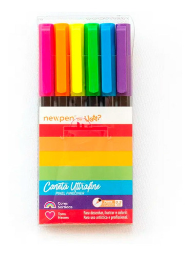 Marcador Hidrografico Pixel Fineliner Neon C/6 Neon