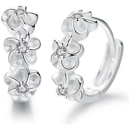 Aretes Aros Flor Plata Esterlina 925