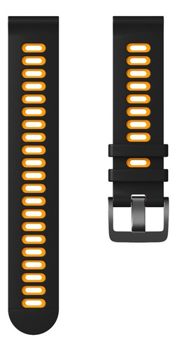 Correa Sport Doble Color Para Haylou Solar Ultra, Neo, Lite Negro/naranja Claro
