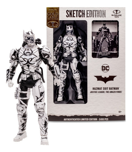 Mcfarlane Figura 7 Batman Hazmat Suit (line Art) Gold Label (Reacondicionado)
