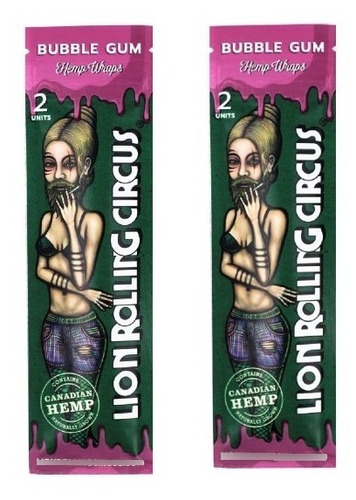  Lion Rolling Circus Hemp Wraps Sabor Bubble Gum X2 U.