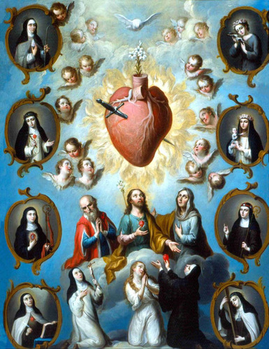 Lienzo Tela Canvas Arte Sacro Sagrado Corazón De María 60x50