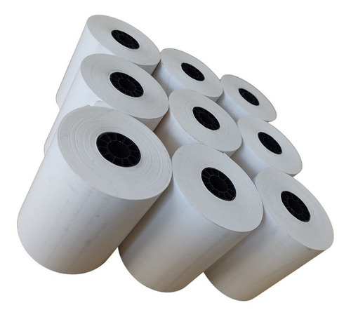 9 Rollos Papel Térmico 80x70 Impresora 80mm Negro Con Iva