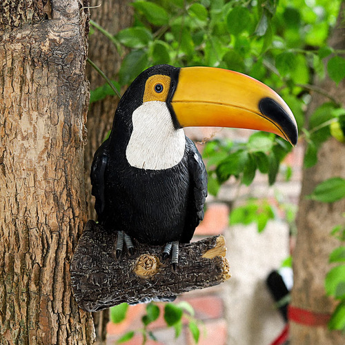 Decoracion Estatua Jardin Tucan Escultura Exotica Pajaro Ja