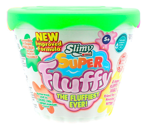 Slimy slime super fluffy 100gr Verde con caja exhibidora