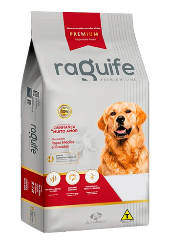 Ração Raguife Premium Cães Adultos Médio/grandes Carne 15kg