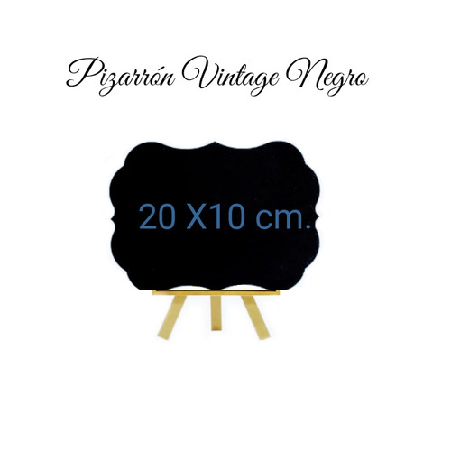 Pizarrón Vintage Negro 20x10 Cm