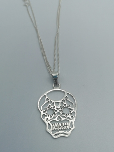 Dije Calavera Calada De Plata 925 Ley