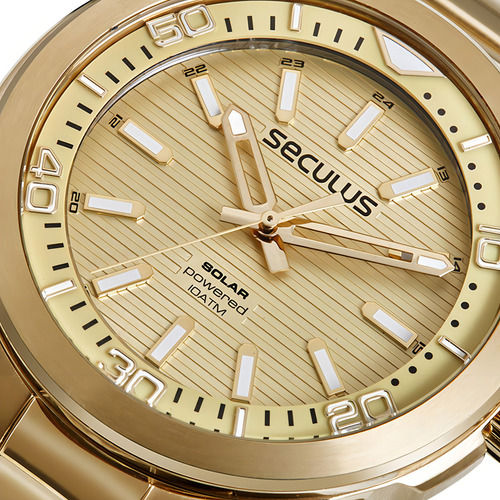 Relógio Seculus Masculino Solar 77139gpsvda4 Aço Dourado