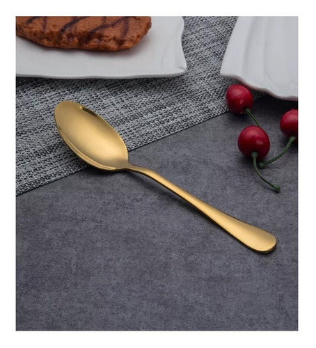 Imagem 4 de 8 de Talheres 6 Pessoas Inox Dourado Faqueiro Jogo 30 Peças Luxo