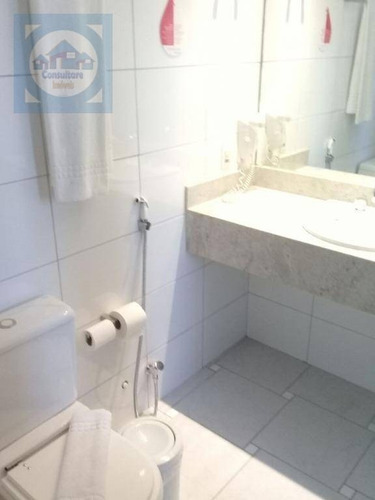 Imagem 13 de 24 de Flat Com 1 Dormitório Para Alugar, 50 M² Por R$ 3.000,00/mês - Gonzaga - Santos/sp - Fl0064