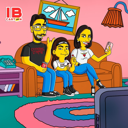 Imagen 5 de 9 de Los Simpson Caricatura Personaliza Homero Bart Regalo Pareja
