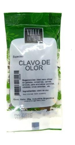 Clavo De Olor - Valle Imperial - 25 Grs. Origen Turquía.