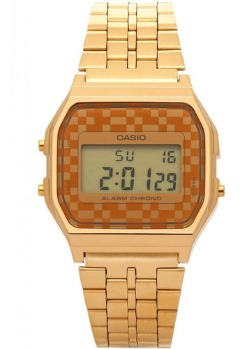 Reloj Casio A159wgea-9a Retro Unisex Dorado Naranja