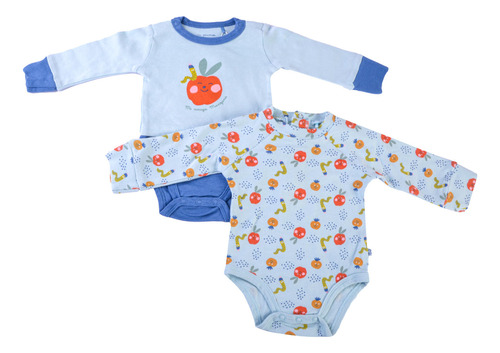 Set 2 Pzas Body Manga Larga Bebé Niño Multicolor Pillin (pvx