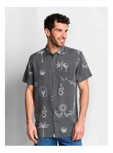 Camisa Hombre Gotcha Manga Corta Playa