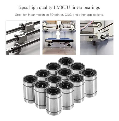 Rodamientos Lineales Lm12uu, 12mm, Doble Sello De Goma, Cnc
