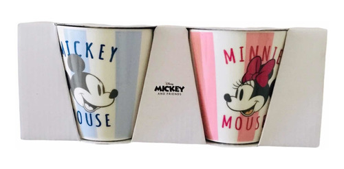 Set De 2 Tazones Minnie Y Mickey Mouse Disney Original
