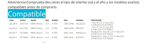 Imagen 4 de 4 de Ssd 512gb Nuevo Macbook Pro Retina 13,3 A1708 Años 2016-2017