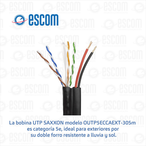 Cable Red Utp Cat5e Ext 100%cobre Doble Forro 305m + Pinza