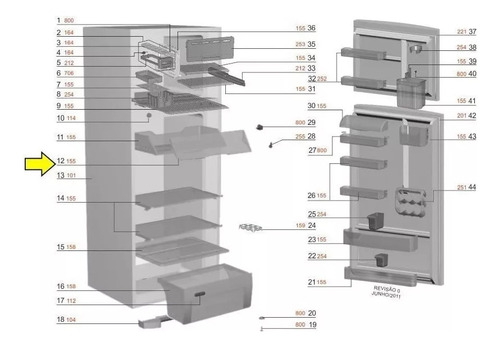 Tampa Alimentos Frescos Electrolux Dc46 Dc47 Dc49 Dc45 Dff37