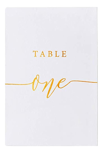 ~? Crisky Table Number Cards Gold Foil Para Bodas, Aniversar