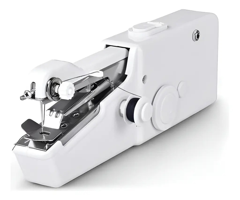 Máquina De Costura Portátil Costuras Rápidas Reparos Sem Fio Cor Branco