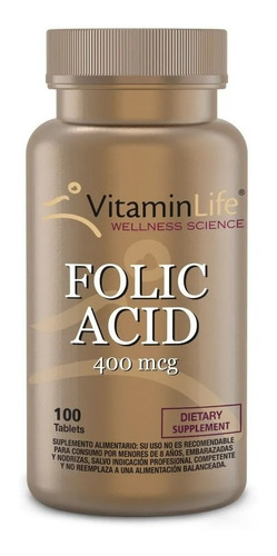 Acido Folico - Folic Acid 400mcg - Vitaminlife
