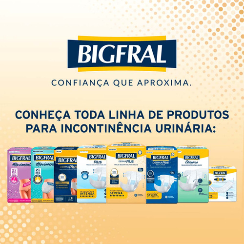 Fralda Geriátrica Bigfral Derma Plus Tamanho P 9 Unidades