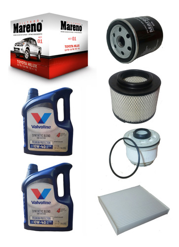 Kit De Filtros Toyota Hilux 2.5 3.0 Dde 05 + Valvoline 10w40