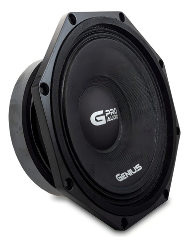 Genius Gpro-m098 - Medio Rango 8 Octagonal De Neodimio Para Coche, 400 W, Máx. 4 Ohmios, Diseño De Cono De Papel