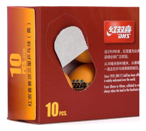 10 pelotas de tenis de mesa DHS 40+ Professional 3 Stars