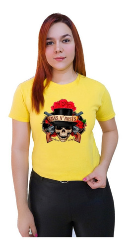 Polera Dama Estampada 100%algodon  Guns And Roses 286