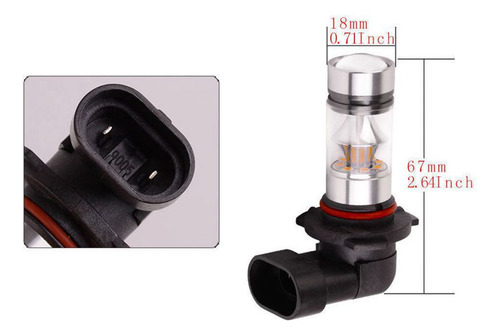 2 Luces Antiniebla Para Proyector Led 9005 Hb3, 6000 K, 100.