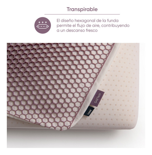 Travesseiro Latex, Luuna Grid Tech, Suporte E Conforto, Macio, 65x40cm