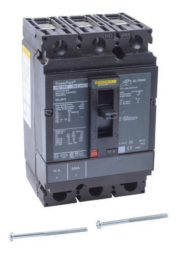 Interruptor Termomagnético Hdl 3p 15a Schneider Hdl36015