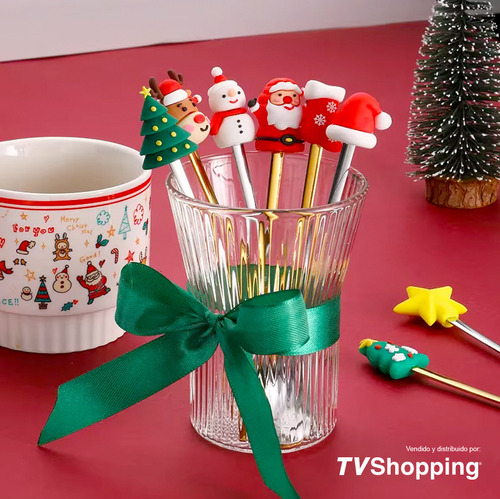 Juego De 4 Cubiertos Navideños Cubiertos Regalo De Navidad
