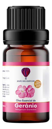 Óleo Balão Das Essências Óleo Essencial De Gerânio en frasco vidro âmbar de 10mL/10g gerânio original